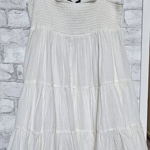 ZARA White Tiered Smocked Sundress